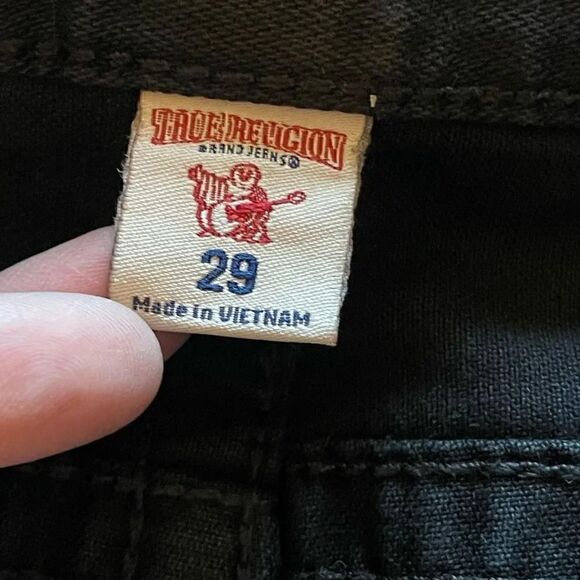 True Religion Jeans  Denim Horseshoe Back  Pockets Straight Black   29 #1502 - Picture 9 of 15